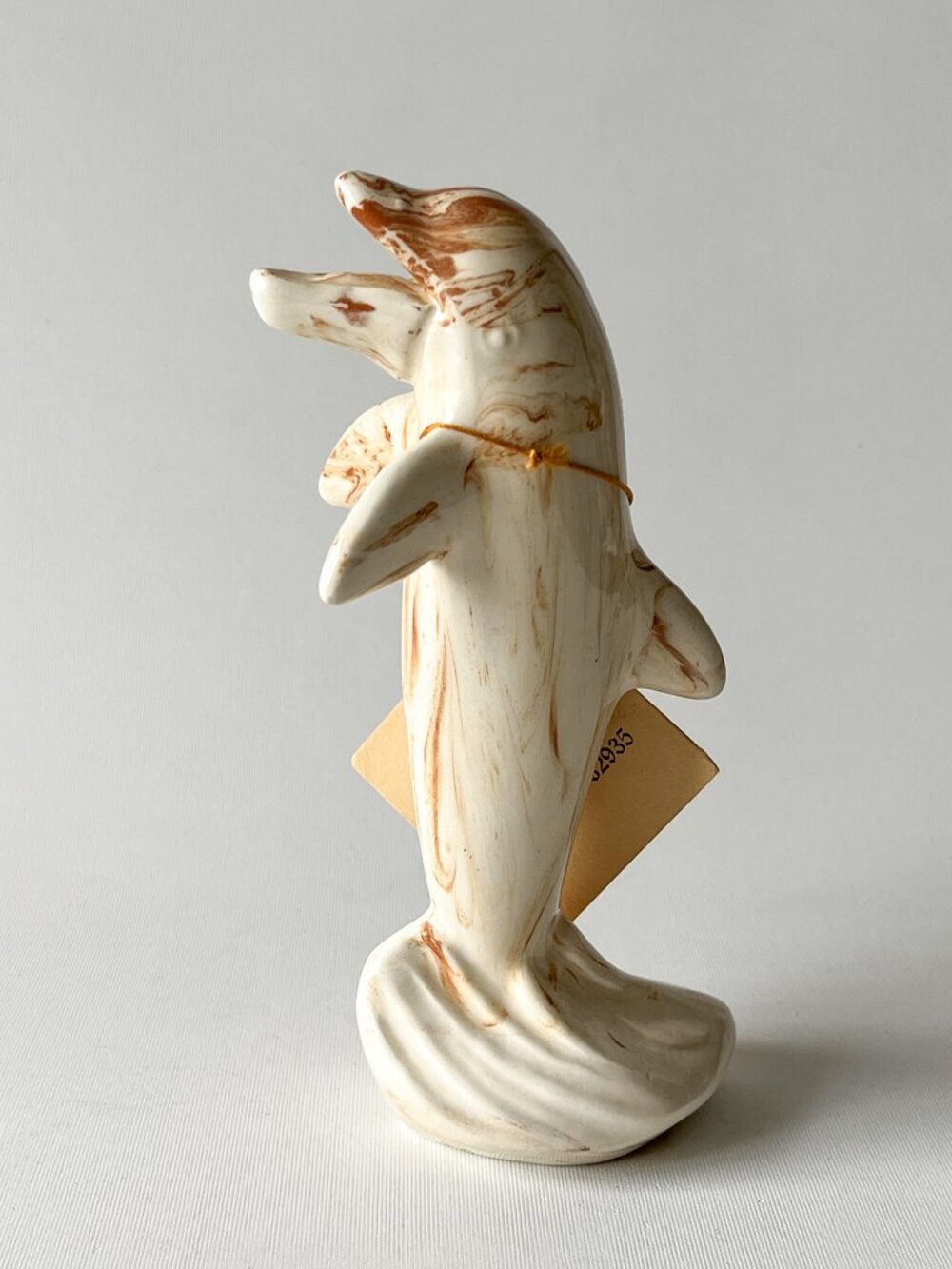 Vintage Alabama Clay Dolphin Figurine by Francine Signed with Tag